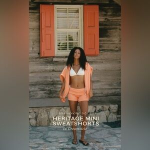Heritage Mini Sweatshorts in Creamsicle